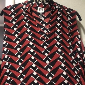 Anne Klein midi dress with drawstring waist.